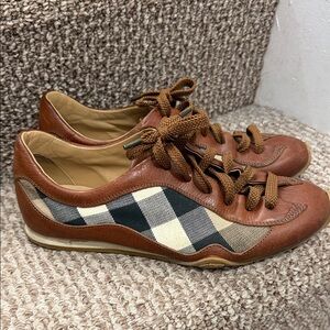 Burberry Brown Checkered Sneakers